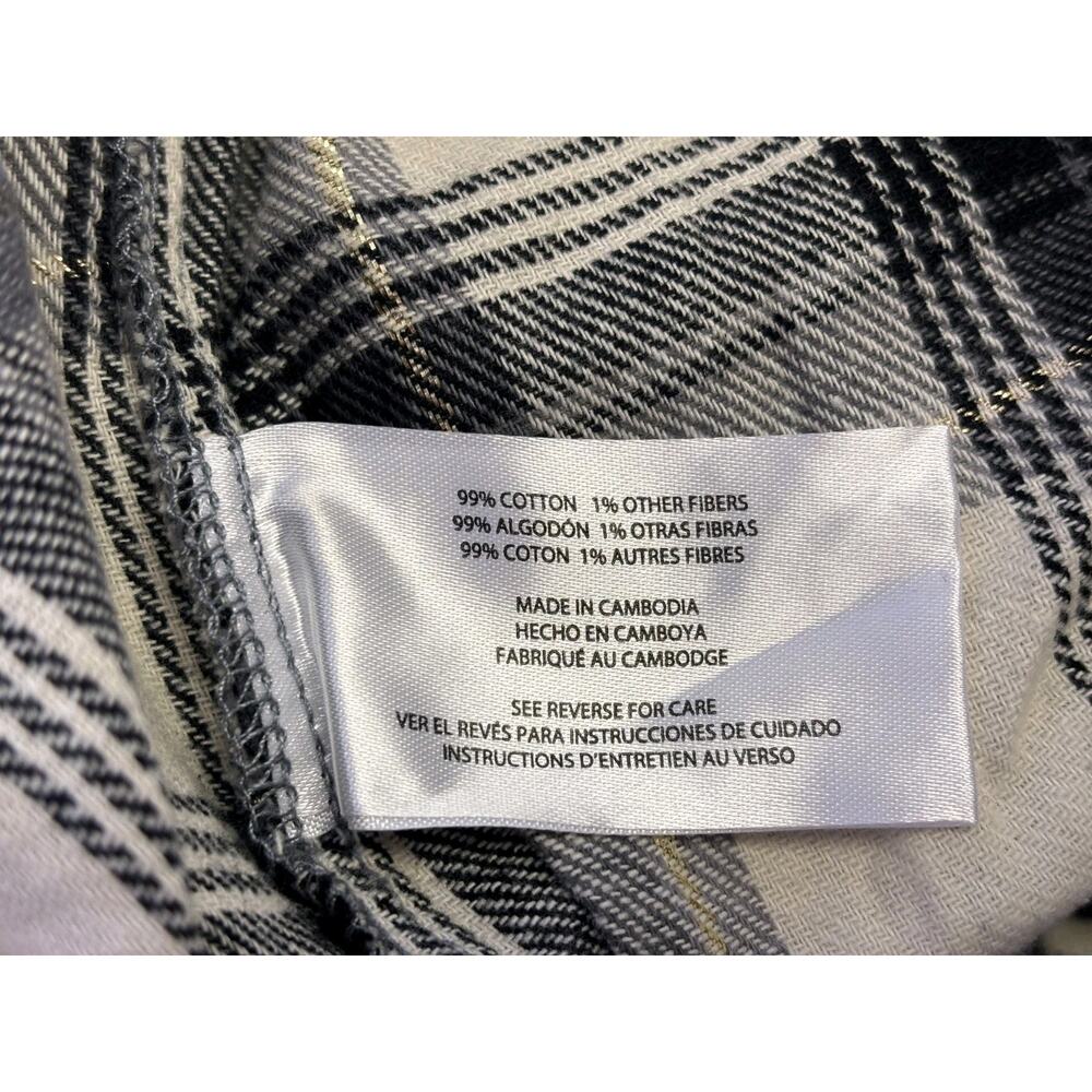 Gap 2-Pack Relaxed Fit PJ Pants Women Size S Gray Plaid Ivory Striped Lounge NEW - Picture 6 of 9